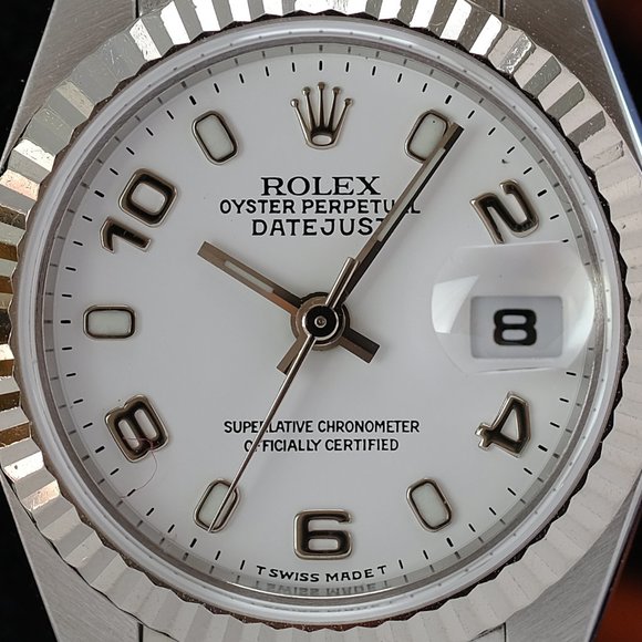 Rolex Datejust 69174 White Arabic Dial 26mm Watch - Picture 5 of 12